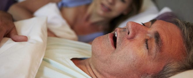 man snoring keeps wife awake