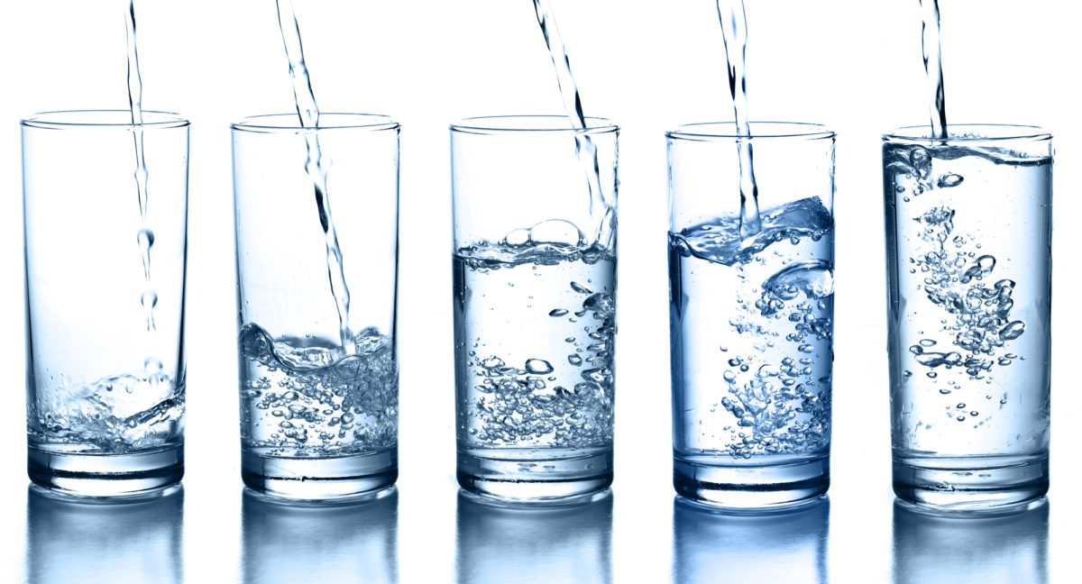 five glasses of water